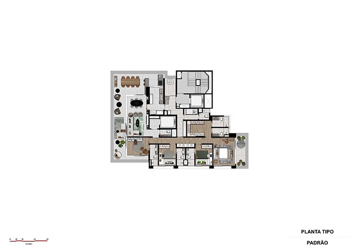 Ágia Faria Lima | 231 a 465 m² - 3 ou 4 Suítes Duplex e Cobertura | Planta Tipo